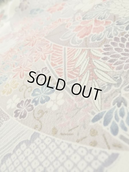 画像13: K0311Z Mint  小紋 女性用着物  シルク（正絹）   白, ぼたん 【中古】 【USED】 【リサイクル】 ★★★★★ (13)