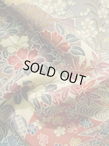 画像14: K0311Z Mint  小紋 女性用着物  シルク（正絹）   白, ぼたん 【中古】 【USED】 【リサイクル】 ★★★★★ (14)