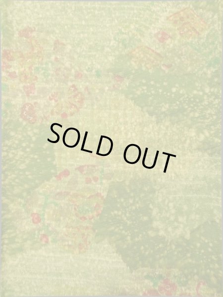 画像4: K0317E Mint  小紋 女性用着物  シルク(正絹) 淡い 茶色がかった 黄緑色, 鳥 【中古】 【USED】 【リサイクル】 ★★★★☆ (4)