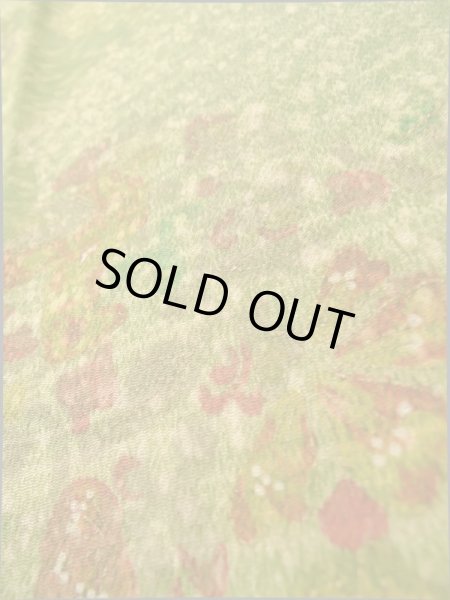 画像10: K0317E Mint  小紋 女性用着物  シルク(正絹) 淡い 茶色がかった 黄緑色, 鳥 【中古】 【USED】 【リサイクル】 ★★★★☆ (10)