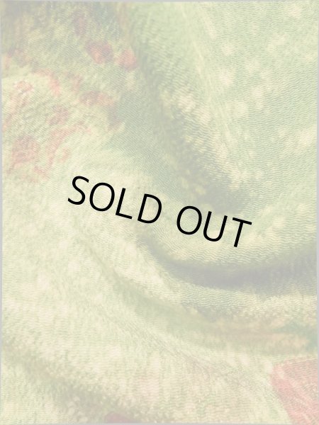 画像12: K0317E Mint  小紋 女性用着物  シルク(正絹) 淡い 茶色がかった 黄緑色, 鳥 【中古】 【USED】 【リサイクル】 ★★★★☆ (12)