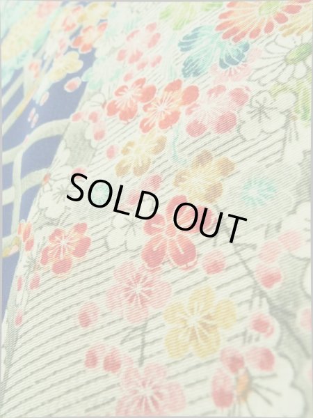 画像11: K0317G Mint  小紋 女性用着物 几帳柄 シルク(正絹)   青, ぼたん 【中古】 【USED】 【リサイクル】 ★★★★☆ (11)