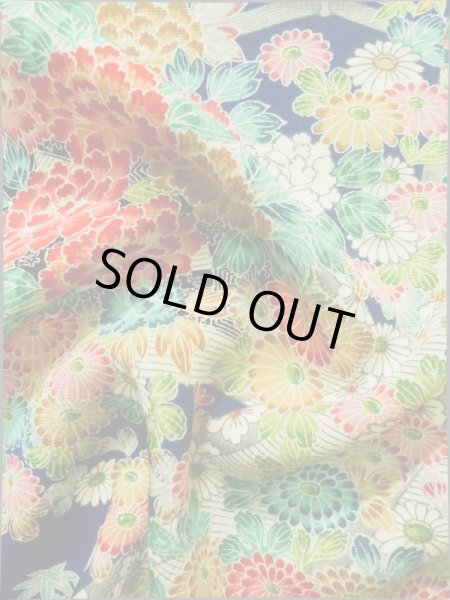 画像15: K0317G Mint  小紋 女性用着物 几帳柄 シルク(正絹)   青, ぼたん 【中古】 【USED】 【リサイクル】 ★★★★☆ (15)