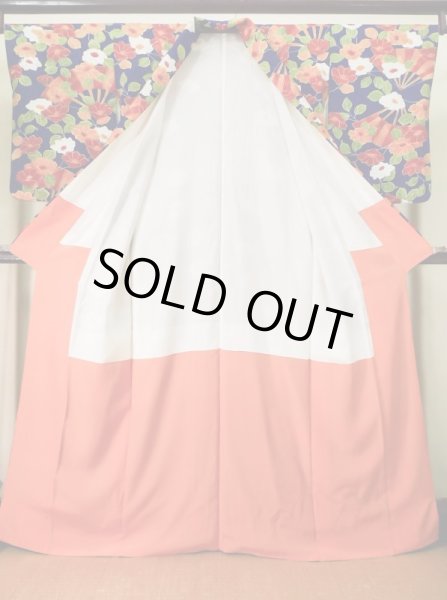 画像2: K0317K Mint  小紋 女性用着物 手描き シルク(正絹)   青, 花 【中古】 【USED】 【リサイクル】 ★★★★☆ (2)