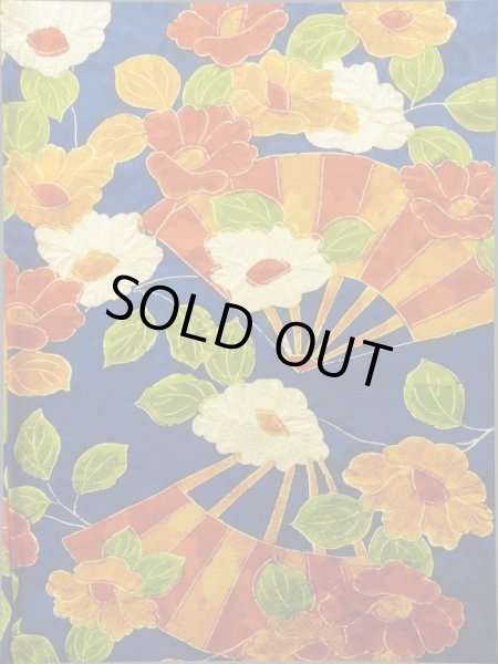 画像4: K0317K Mint  小紋 女性用着物 手描き シルク(正絹)   青, 花 【中古】 【USED】 【リサイクル】 ★★★★☆ (4)