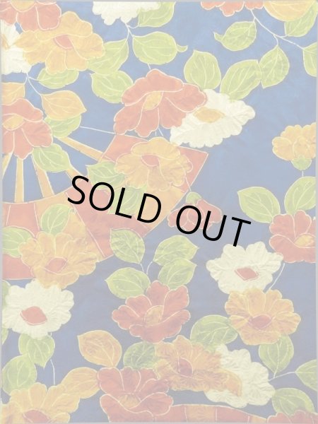 画像5: K0317K Mint  小紋 女性用着物 手描き シルク(正絹)   青, 花 【中古】 【USED】 【リサイクル】 ★★★★☆ (5)