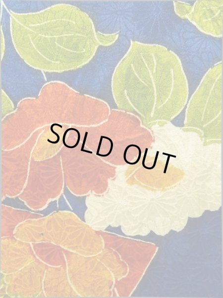 画像7: K0317K Mint  小紋 女性用着物 手描き シルク(正絹)   青, 花 【中古】 【USED】 【リサイクル】 ★★★★☆ (7)