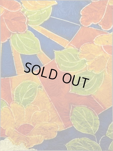 画像8: K0317K Mint  小紋 女性用着物 手描き シルク(正絹)   青, 花 【中古】 【USED】 【リサイクル】 ★★★★☆ (8)