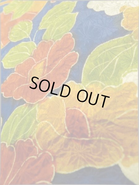 画像9: K0317K Mint  小紋 女性用着物 手描き シルク(正絹)   青, 花 【中古】 【USED】 【リサイクル】 ★★★★☆ (9)