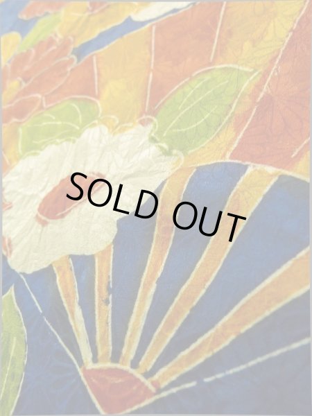 画像11: K0317K Mint  小紋 女性用着物 手描き シルク(正絹)   青, 花 【中古】 【USED】 【リサイクル】 ★★★★☆ (11)