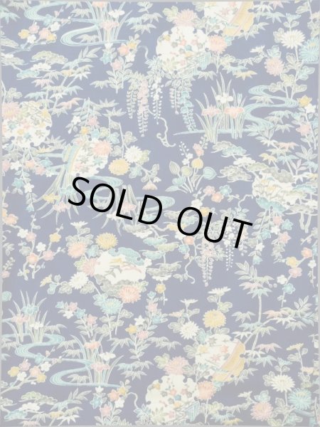 画像3: K0317M Mint  小紋 女性用着物 雪輪柄 シルク（正絹）   青, 菊 【中古】 【USED】 【リサイクル】 ★★★★★ (3)