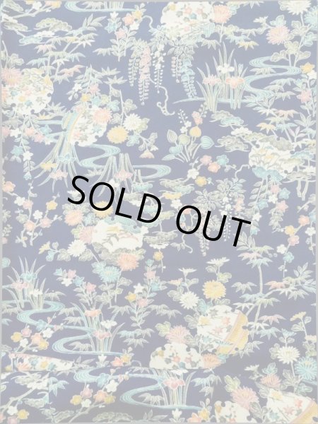 画像4: K0317M Mint  小紋 女性用着物 雪輪柄 シルク（正絹）   青, 菊 【中古】 【USED】 【リサイクル】 ★★★★★ (4)