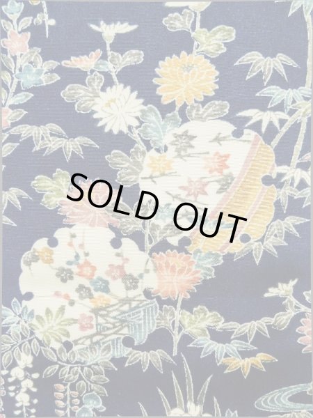 画像6: K0317M Mint  小紋 女性用着物 雪輪柄 シルク（正絹）   青, 菊 【中古】 【USED】 【リサイクル】 ★★★★★ (6)