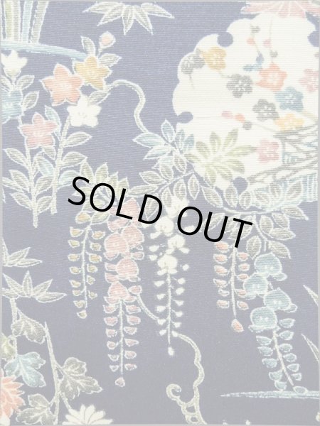 画像7: K0317M Mint  小紋 女性用着物 雪輪柄 シルク（正絹）   青, 菊 【中古】 【USED】 【リサイクル】 ★★★★★ (7)