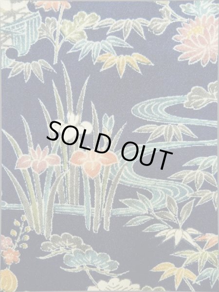 画像8: K0317M Mint  小紋 女性用着物 雪輪柄 シルク（正絹）   青, 菊 【中古】 【USED】 【リサイクル】 ★★★★★ (8)