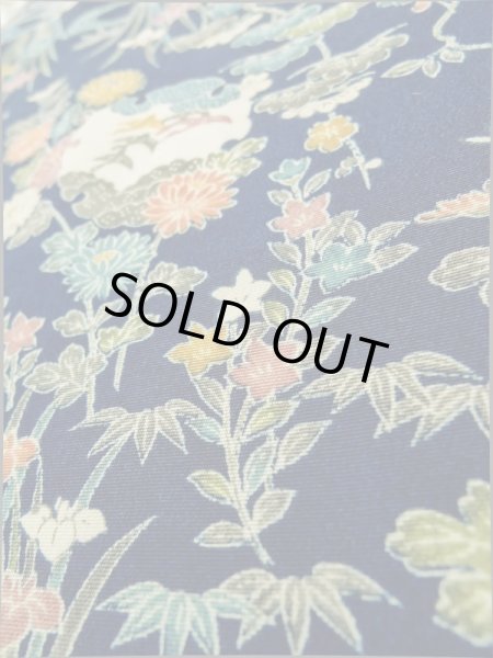 画像10: K0317M Mint  小紋 女性用着物 雪輪柄 シルク（正絹）   青, 菊 【中古】 【USED】 【リサイクル】 ★★★★★ (10)