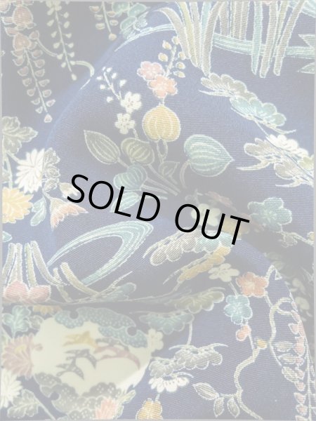 画像12: K0317M Mint  小紋 女性用着物 雪輪柄 シルク（正絹）   青, 菊 【中古】 【USED】 【リサイクル】 ★★★★★ (12)