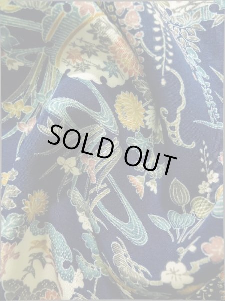 画像13: K0317M Mint  小紋 女性用着物 雪輪柄 シルク（正絹）   青, 菊 【中古】 【USED】 【リサイクル】 ★★★★★ (13)