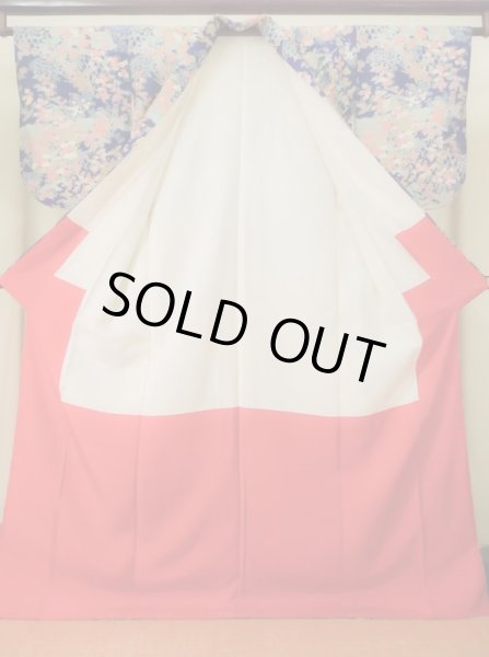 画像2: K0317N Mint  小紋 女性用着物  シルク（正絹） 淡い  青, 花 【中古】 【USED】 【リサイクル】 ★★★★☆ (2)