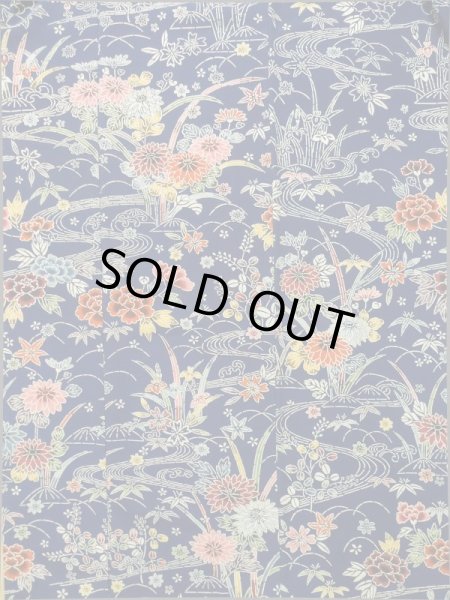 画像3: K0317O  付下げ 女性用着物  シルク（正絹）   青, 花 【中古】 【USED】 【リサイクル】 ★★★☆☆ (3)