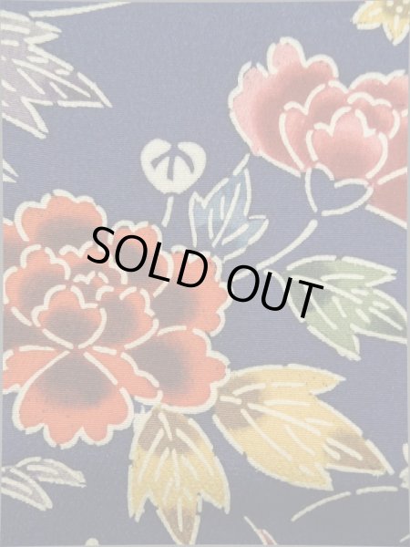 画像8: K0317O  付下げ 女性用着物  シルク（正絹）   青, 花 【中古】 【USED】 【リサイクル】 ★★★☆☆ (8)