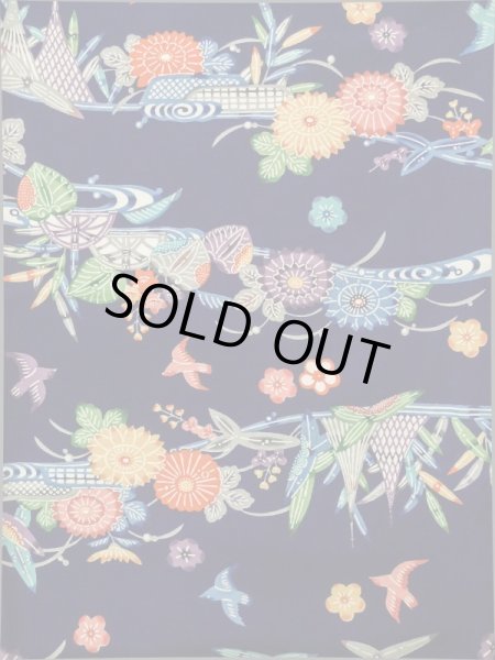 画像4: K0317P Mint  小紋 女性用着物  シルク（正絹）   青, 花 【中古】 【USED】 【リサイクル】 ★★★★☆ (4)