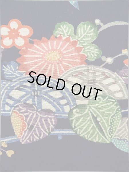 画像7: K0317P Mint  小紋 女性用着物  シルク（正絹）   青, 花 【中古】 【USED】 【リサイクル】 ★★★★☆ (7)