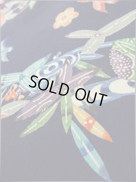 画像9: K0317P Mint  小紋 女性用着物  シルク（正絹）   青, 花 【中古】 【USED】 【リサイクル】 ★★★★☆ (9)