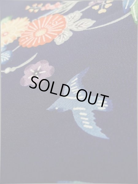 画像10: K0317P Mint  小紋 女性用着物  シルク（正絹）   青, 花 【中古】 【USED】 【リサイクル】 ★★★★☆ (10)