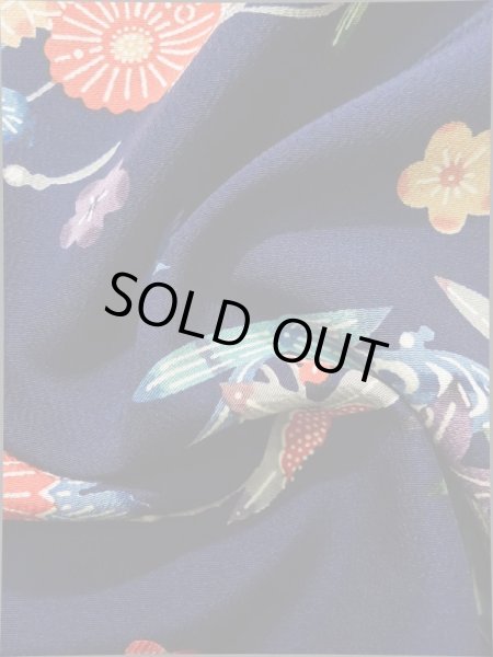 画像11: K0317P Mint  小紋 女性用着物  シルク（正絹）   青, 花 【中古】 【USED】 【リサイクル】 ★★★★☆ (11)