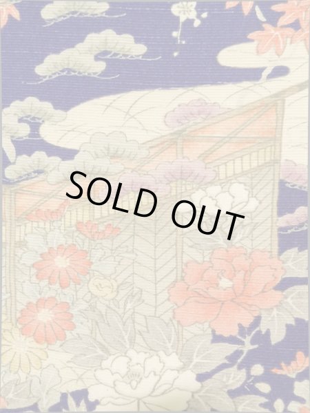 画像6: K0317Q  小紋 女性用着物  シルク(正絹)   青, ぼたん 【中古】 【USED】 【リサイクル】 ★★★☆☆ (6)