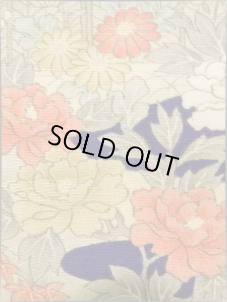 画像7: K0317Q  小紋 女性用着物  シルク(正絹)   青, ぼたん 【中古】 【USED】 【リサイクル】 ★★★☆☆ (7)