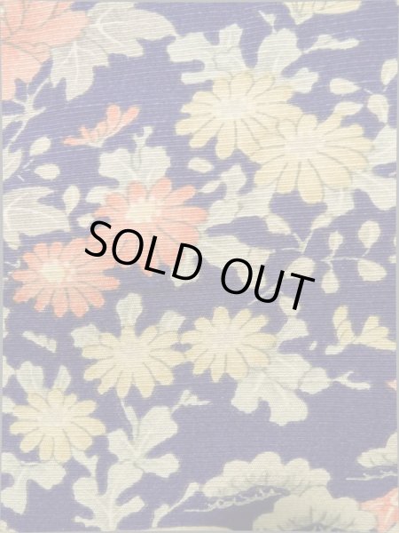 画像8: K0317Q  小紋 女性用着物  シルク(正絹)   青, ぼたん 【中古】 【USED】 【リサイクル】 ★★★☆☆ (8)