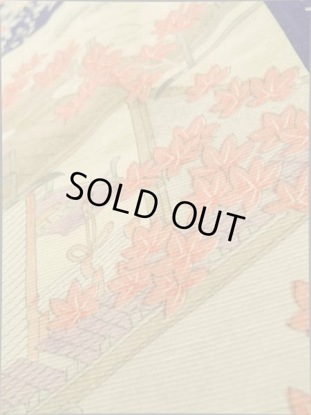 画像12: K0317Q  小紋 女性用着物  シルク(正絹)   青, ぼたん 【中古】 【USED】 【リサイクル】 ★★★☆☆ (12)