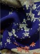 画像14: K0317Q  小紋 女性用着物  シルク（正絹）   青, ぼたん 【中古】 【USED】 【リサイクル】 ★★★☆☆ (14)