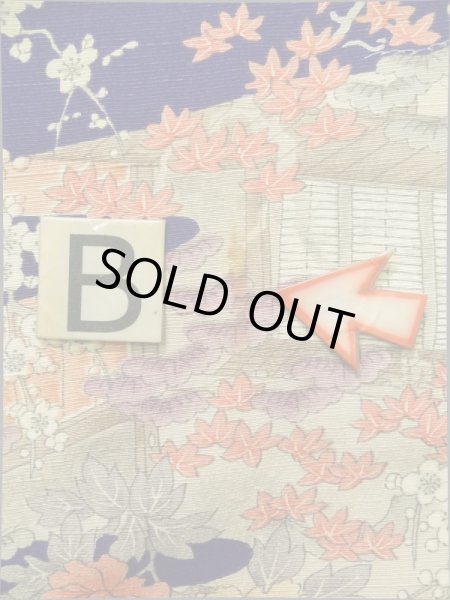 画像17: K0317Q  小紋 女性用着物  シルク(正絹)   青, ぼたん 【中古】 【USED】 【リサイクル】 ★★★☆☆ (17)