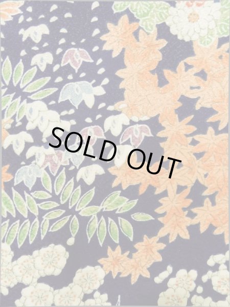 画像7: K0317R  小紋 女性用着物 花車 シルク（正絹）   藍, ぼたん 【中古】 【USED】 【リサイクル】 ★★★★☆ (7)