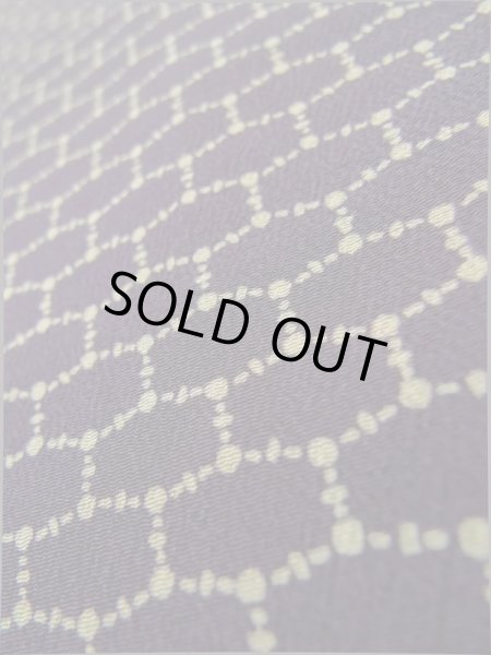 画像7: K0317T  小紋 女性用着物  シルク(正絹)   紫, 幾何学模様 【中古】 【USED】 【リサイクル】 ★★★★☆ (7)