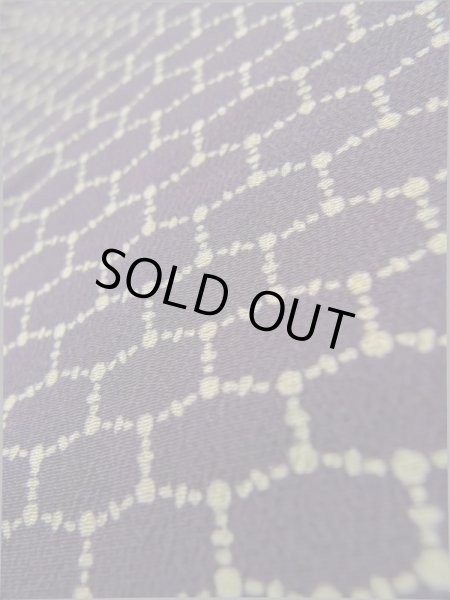 画像8: K0317T  小紋 女性用着物  シルク(正絹)   紫, 幾何学模様 【中古】 【USED】 【リサイクル】 ★★★★☆ (8)