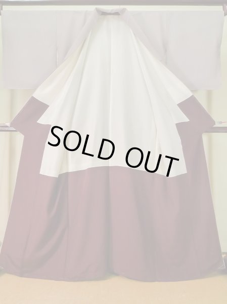 画像2: K0324E Mint  江戸小紋 女性用着物  シルク(正絹)   紫, 縞 【中古】 【USED】 【リサイクル】 ★★★★★ (2)