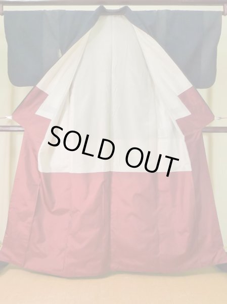 画像2: K0324O Mint  紬 女性用着物  シルク（正絹） 深い  青, 線 【中古】 【USED】 【リサイクル】 ★★★★☆ (2)