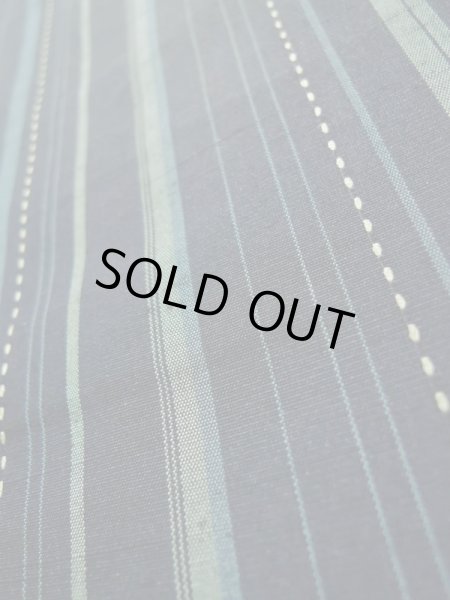 画像9: K0324P  紬 女性用着物 さしこ シルク（正絹）   青, 縞 【中古】 【USED】 【リサイクル】 ★★★★☆ (9)