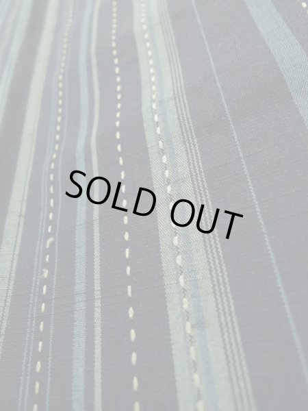 画像10: K0324P  紬 女性用着物 さしこ シルク（正絹）   青, 縞 【中古】 【USED】 【リサイクル】 ★★★★☆ (10)