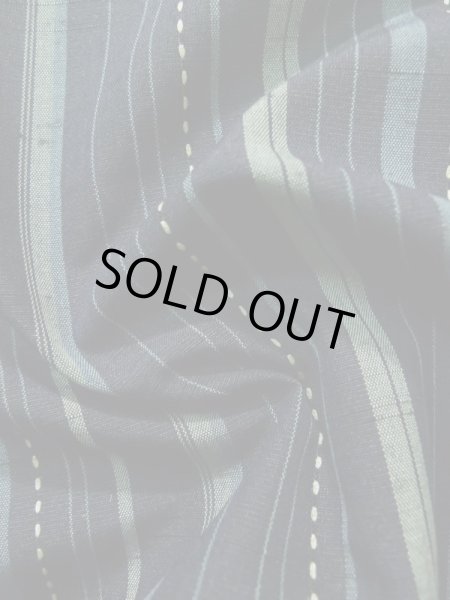 画像11: K0324P  紬 女性用着物 さしこ シルク（正絹）   青, 縞 【中古】 【USED】 【リサイクル】 ★★★★☆ (11)