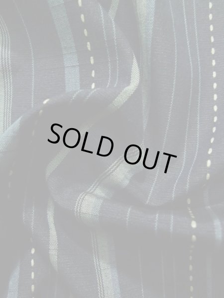 画像12: K0324P  紬 女性用着物 さしこ シルク（正絹）   青, 縞 【中古】 【USED】 【リサイクル】 ★★★★☆ (12)