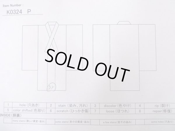 画像13: K0324P  紬 女性用着物 さしこ シルク（正絹）   青, 縞 【中古】 【USED】 【リサイクル】 ★★★★☆ (13)