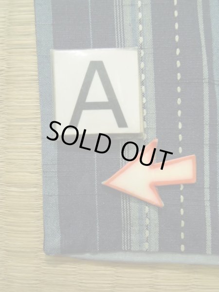 画像14: K0324P  紬 女性用着物 さしこ シルク（正絹）   青, 縞 【中古】 【USED】 【リサイクル】 ★★★★☆ (14)