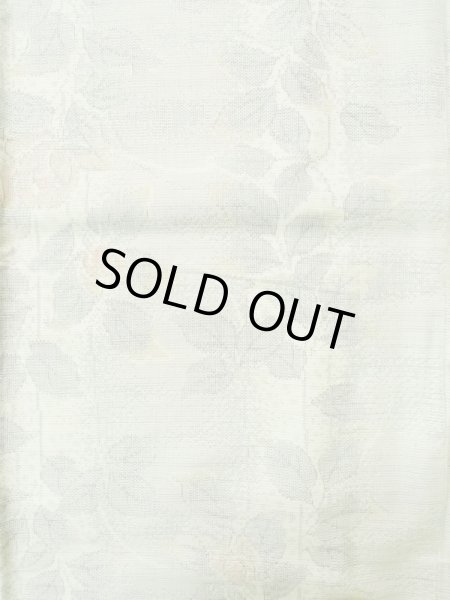 画像4: K0324U Mint  紬 女性用着物  シルク（正絹） ヘザー（杢）  グレー（灰色）, 花 【中古】 【USED】 【リサイクル】 ★★★★☆ (4)