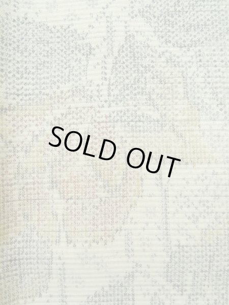 画像6: K0324U Mint  紬 女性用着物  シルク（正絹） ヘザー（杢）  グレー（灰色）, 花 【中古】 【USED】 【リサイクル】 ★★★★☆ (6)