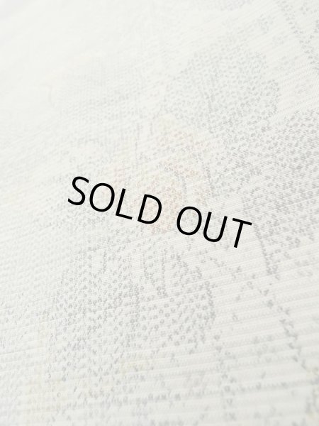 画像9: K0324U Mint  紬 女性用着物  シルク（正絹） ヘザー（杢）  グレー（灰色）, 花 【中古】 【USED】 【リサイクル】 ★★★★☆ (9)